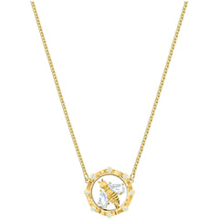 Swarovski Women's Necklace - Bee A Queen White Crystals Gold Tone Plated | 5482793