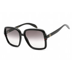Gucci Women's Sunglasses - Black Plastic Square Full Rim Frame Grey Lens | GG1066S 001