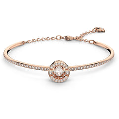 Swarovski Women's Bangle Bracelet - Una Round Cut Crystals Rose Gold Plated | 5497483