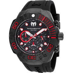 Technomarine Men's Watch - Reef Chronograph Black Silicone Rubber Strap | TM-523010