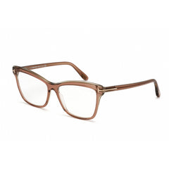Tom Ford Women's Eyeglasses - Shiny Light Brown Plastic Cat Eye Frame | FT5619-B 045