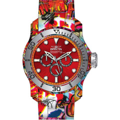 Invicta Men's Watch - Pro Diver Quartz Red Dial Aqua Plating Steel Bracelet | 47853