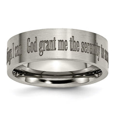 Titanium Flat 8mm Laser Design Brushed Band | TB33G