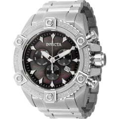 Invicta Men's Watch - Pro Diver Chronograph Black Mop Dial Silver Bracelet | 45765