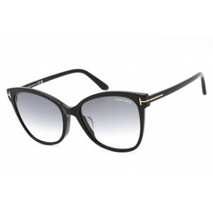 Tom Ford Women's Sunglasses - Shiny Black Plastic Cat Eye Frame | FT0844-F 01B