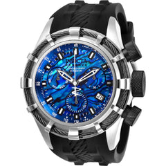 Invicta Men's Quartz Watch - Reserve Chronograph Blue Abalone Dial Black Strap | 26195