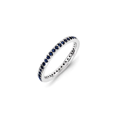 Sterling Silver Stackable Expressions Created Sapphire Ring | QSK1161