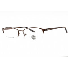 Harley Davidson Women's Eyeglasses - Matte Dark Brown Oval Half Rim Frame | HD0541 049