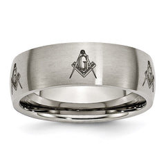 Titanium 8mm Laser Design Brushed Band | TB26M