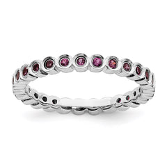 Sterling Silver Stackable Expressions Rhodolite Garnet Ring | QSK367