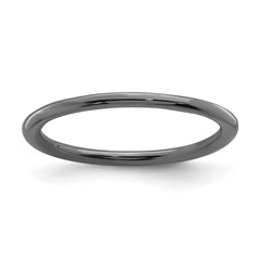 Sterling Silver Stackable Expressions Black-plated Polished Ring | QSK165