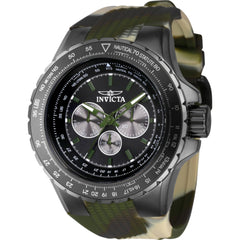 Invicta Men's Watch - Aviator Quartz Chrono Gunmetal and Green Dial Strap | 39307