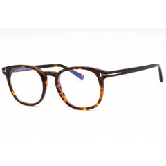 Tom Ford Men's Eyeglasses - Dark Havana/Clear Plastic Round Frame | FT5819-B 052