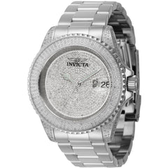 Invicta Men's Watch - Pro Diver Automatic Diamond Pave Rhodium Dial Bracelet | 35663