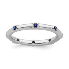 Sterling Silver Stackable Expressions Created Sapphire Ring | QSK382