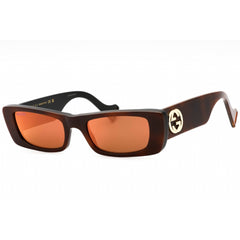 Gucci Women's Sunglasses - Havana Acetate Full Rim Rectangular Frame | GG0516S 015