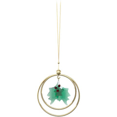 Swarovski Ornament - Garden Tales Green Crystal Holly Leaves and Red Berries | 5594495