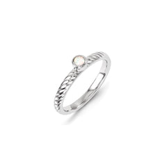 Sterling Silver Stackable Expressions Created Opal Ring | QSK1261