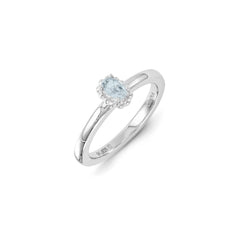 Sterling Silver Stackable Expressions Aquamarine Ring | QSK1276