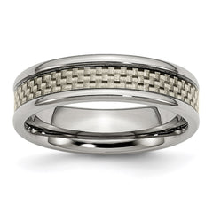 Titanium Polished w/Carbon Fiber Inlay 6mm Band | TB424