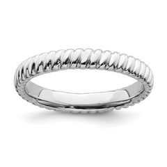 Sterling Silver Stackable Expressions Rhodium Ring | QSK267
