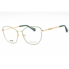 Moschino Women's Eyeglasses - Gold Green Metal Butterfly Full Rim | MOS611 0PEF 00