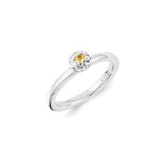 Sterling Silver Stackable Expressions Citrine Ring | QSK1331