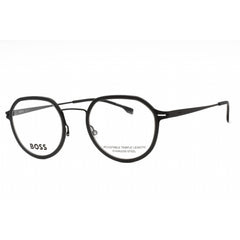 Hugo Boss Men's Eyeglasses - Matte Black Grey Metal Round Frame | BOSS 1428 0O6W 00