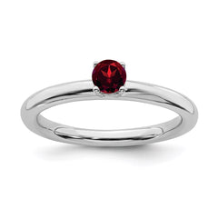 Sterling Silver Expressions Rhodium Garnet Ring | QSK1899