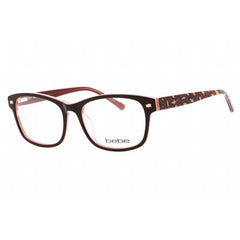 Bebe Women's Eyeglasses - Berry Plastic Full Rim Rectangular Clear Lens | BB5193 610