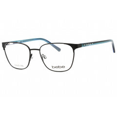 Bebe Women's Eyeglasses - Clear Demo Lens Jet Square Plastic/Metal Frame | BB5200 001
