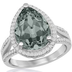 Women's Ring - Black Diamond Swarovski Element CZ, Size 9 | BLW-2421-9