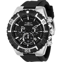Invicta Men's Watch - Aviator Quartz Chronograph Black Dial Silicone Strap | 37630