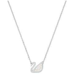 Swarovski Women's Necklace - Iconic Swan Crystal Pearl Rhodium Plated | 5416605