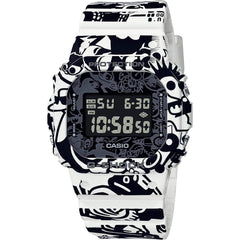 Casio Men's Digital Watch - G-Shock G-Universe Black and White Strap | DW-5600GU-7CR