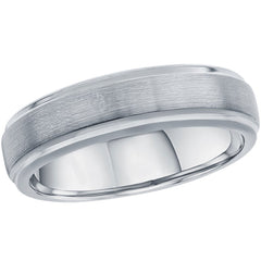Men's Ring - Brushed and Polished Silver Tungsten, Size 9 | SW-2117-9