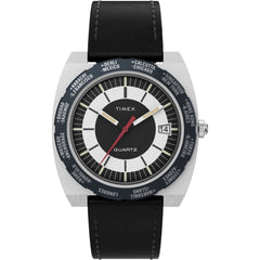 Timex Men's Quartz Watch - World Time Reissue Silver Tone Case Strap | TW2V69500V3
