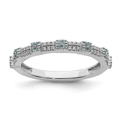 Sterling Silver Stackable Expressions Aquamarine & Diamond Ring | QSK2150