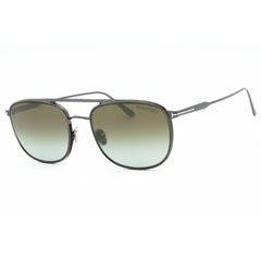Tom Ford Men's Sunglasses - Shiny Dark Ruthenium Metal Aviator Full Rim | FT0827 12Q