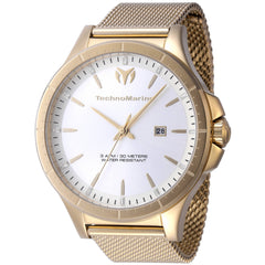 Technomarine Men's Watch - MoonSun Silver Dial Yellow Gold Bracelet Date | TM-822006