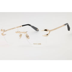 Roberto Cavalli Unisex Eyeglasses - Rose Gold Metal Square Rimless Frame | VRC022 0300