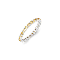Sterling Silver Stackable Expressions Citrine Ring | QSK1217