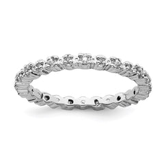 Sterling Silver Stackable Expressions White Topaz & Diamond Ring | QSK535