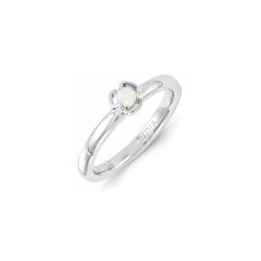 Sterling Silver Stackable Expressions Created Opal Ring | QSK1319