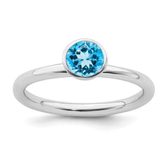 Sterling Silver Stackable Expressions High 5mm December Swarovski Ring | QSK972