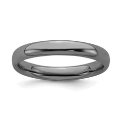 Sterling Silver Stackable Expressions Black-plated Polished Ring | QSK249