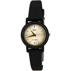 Casio Women's Classic Dress Gold Dial Black Resin Strap Watch | LQ139E-9A