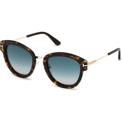 Tom Ford Women's Sunglasses - Dark Havana Frame Gradient Green Lens | FT0574 52P