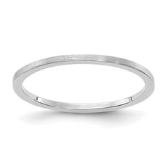 14K White Gold 1.2mm Flat Satin Stackable Band | STK23-120W