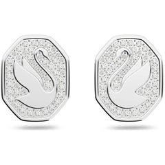 Swarovski Women's Stud Earrings - Signum Swan Rhodium Plated White Crystal | 5621097